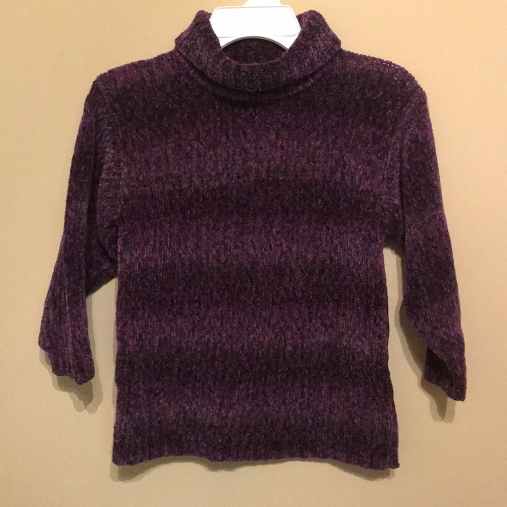 Gymboree burgundy and blue soft girl's sweater